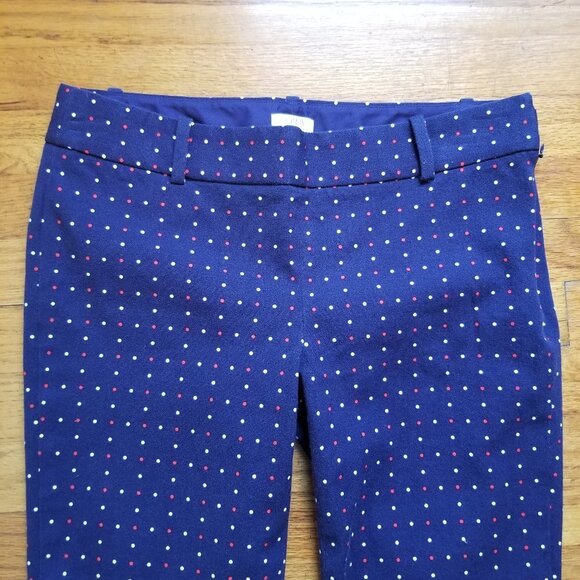 J. Crew Pants - J Crew Women's Sweet Navy Polk Dot Stretch Pants
